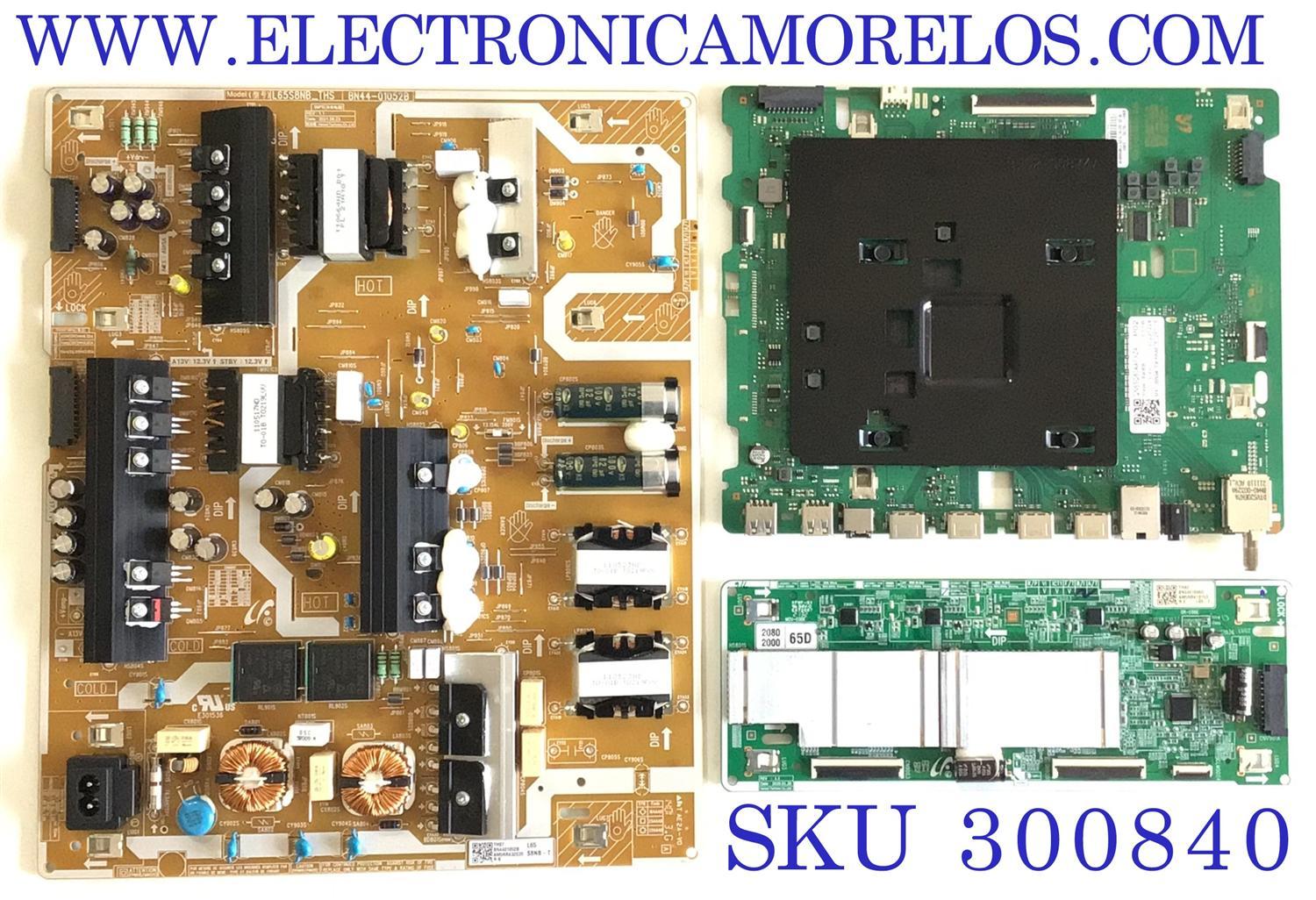 KIT DE TARJETAS PARA TV SAMSUNG QLED 4K SMART TV / MAIN BN94-16906B / BN41-02902A / FUENTE BN44-01052B / LED DRIVER BN44-01046D / L65S8ND_THS / PANEL CY-TT065FMEV2H / MODELO QN65Q80AAFXZA BA03